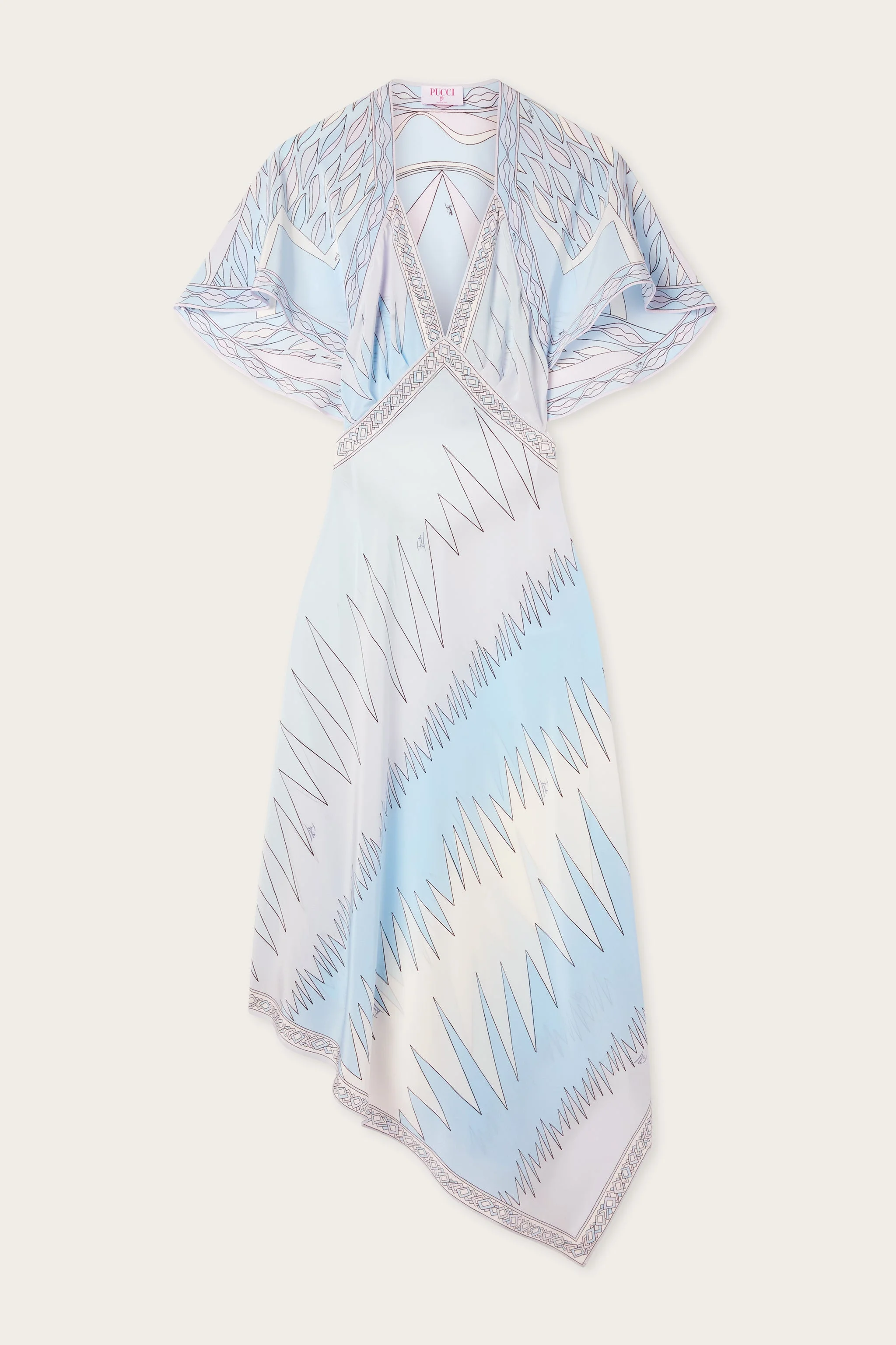 DRAGO AND DUNE PRINT CRÊPE DE CHINE DRESS - 1