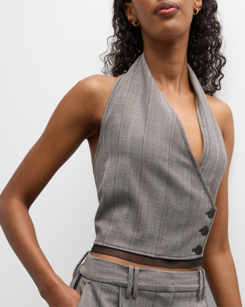 Herringbone Halter Suiting Vest 8