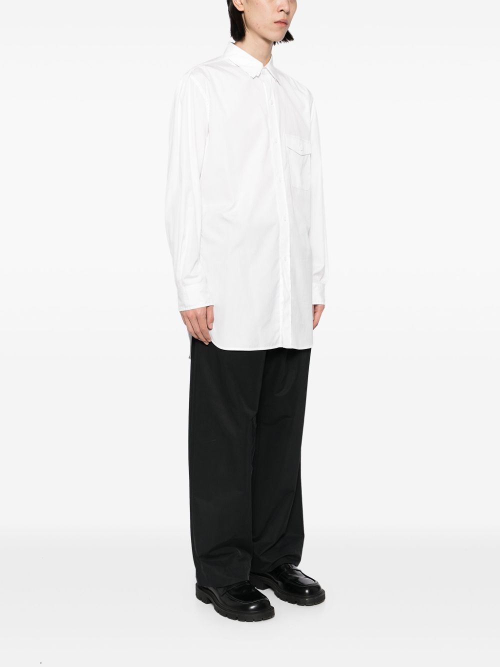 chest button fastening pocket shirt - 3