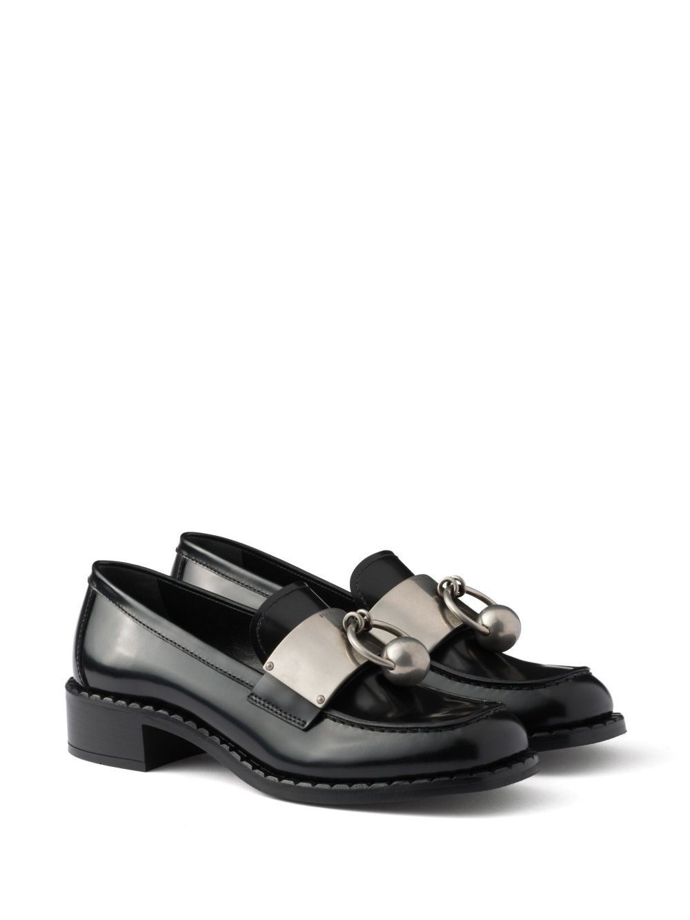 brushed leather loafers - 2