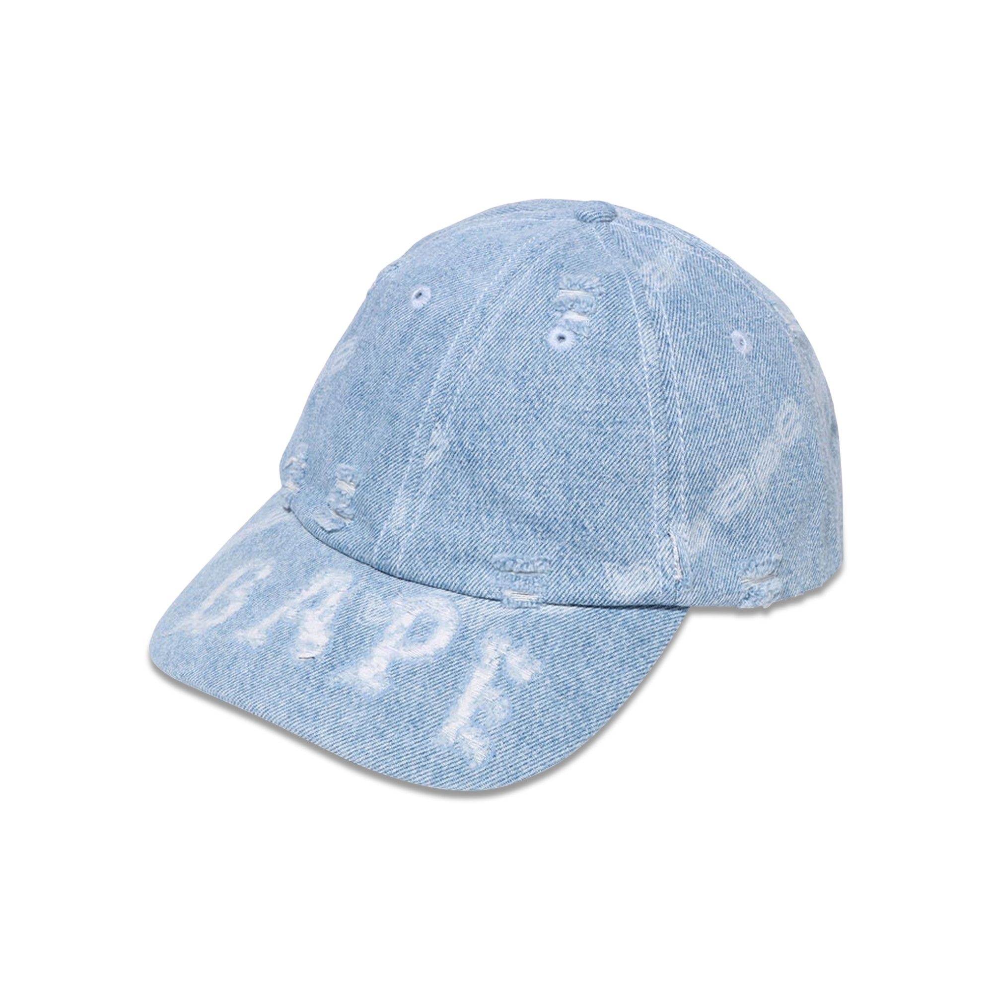 BAPE Denim Distressed Logo Cap 'Light Indigo' - 1