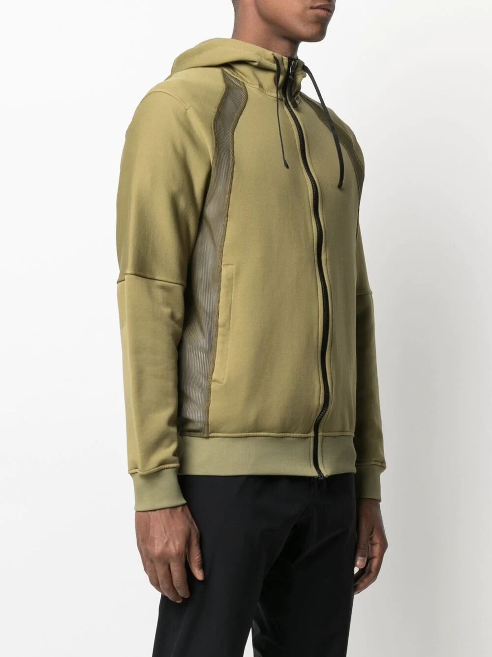 panelled zip-up hoodie - 3