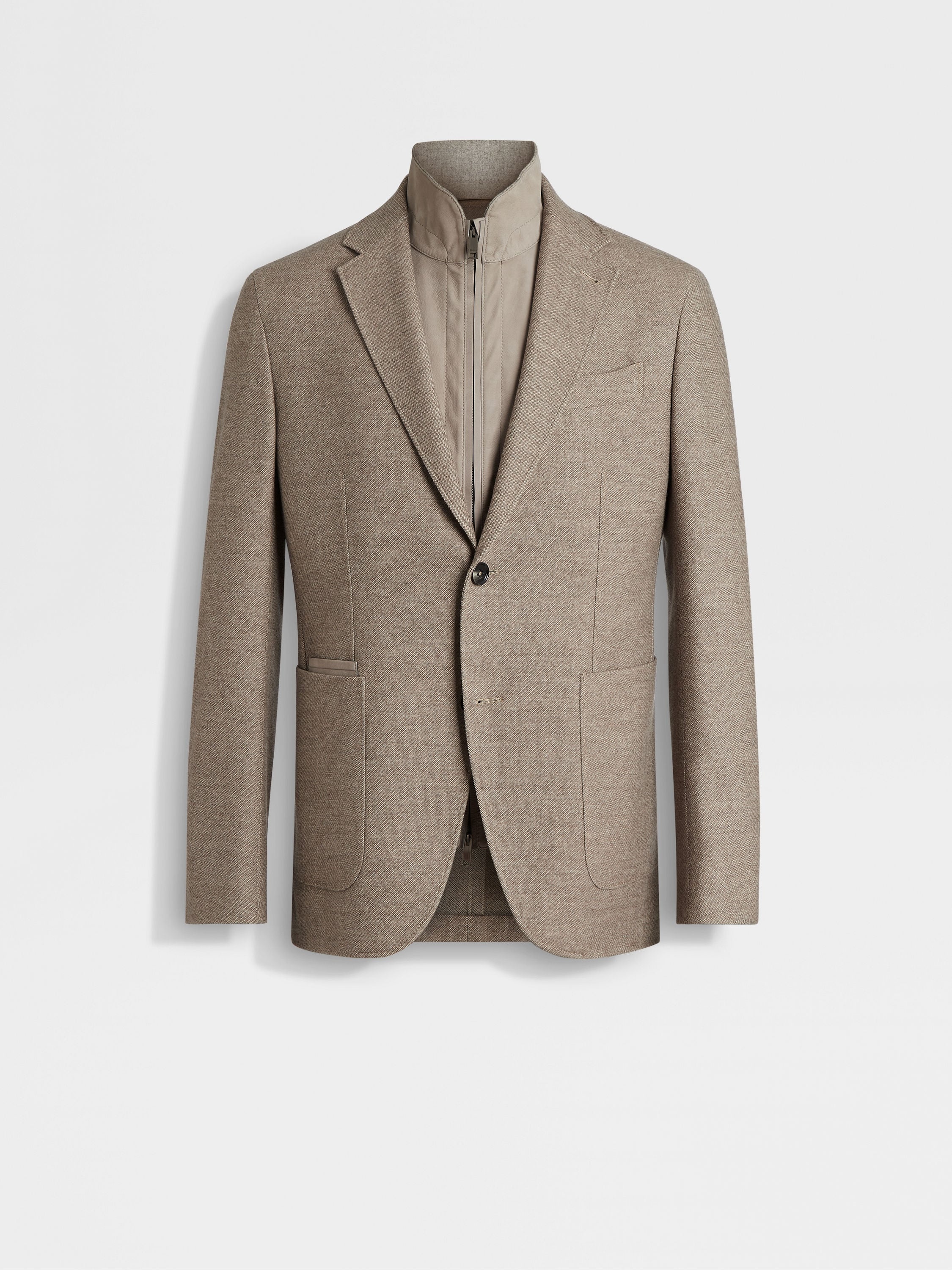 LIGHT TAUPE TROFEO™ CASHMERE JACKET - 1