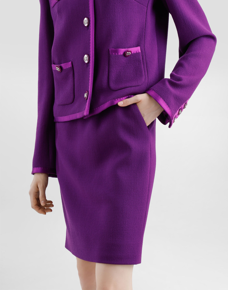 Wool crepe midi pencil skirt 5
