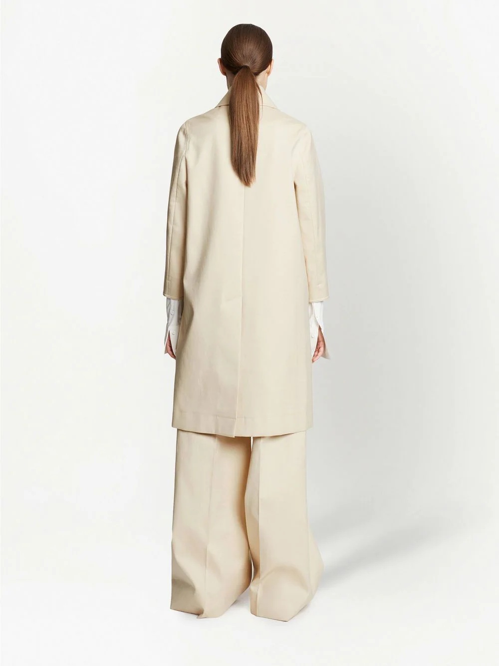 single-breasted cotton coat - 4