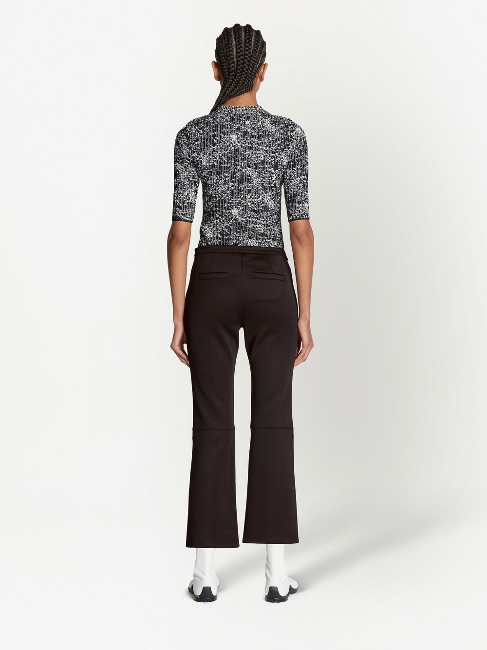 Scuba cropped flared trousers - 4