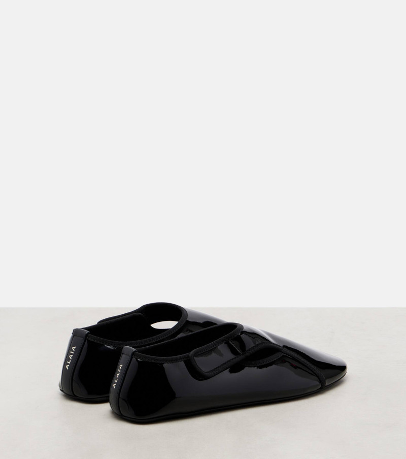 Alaïa Criss Cross leather-trimmed ballet flats outlook