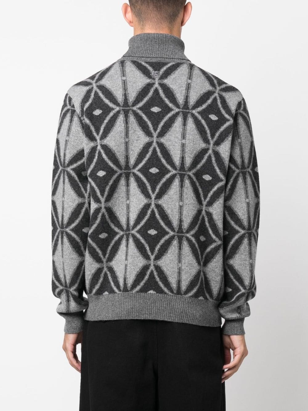 pattern-intarsia roll-neck jumper - 4