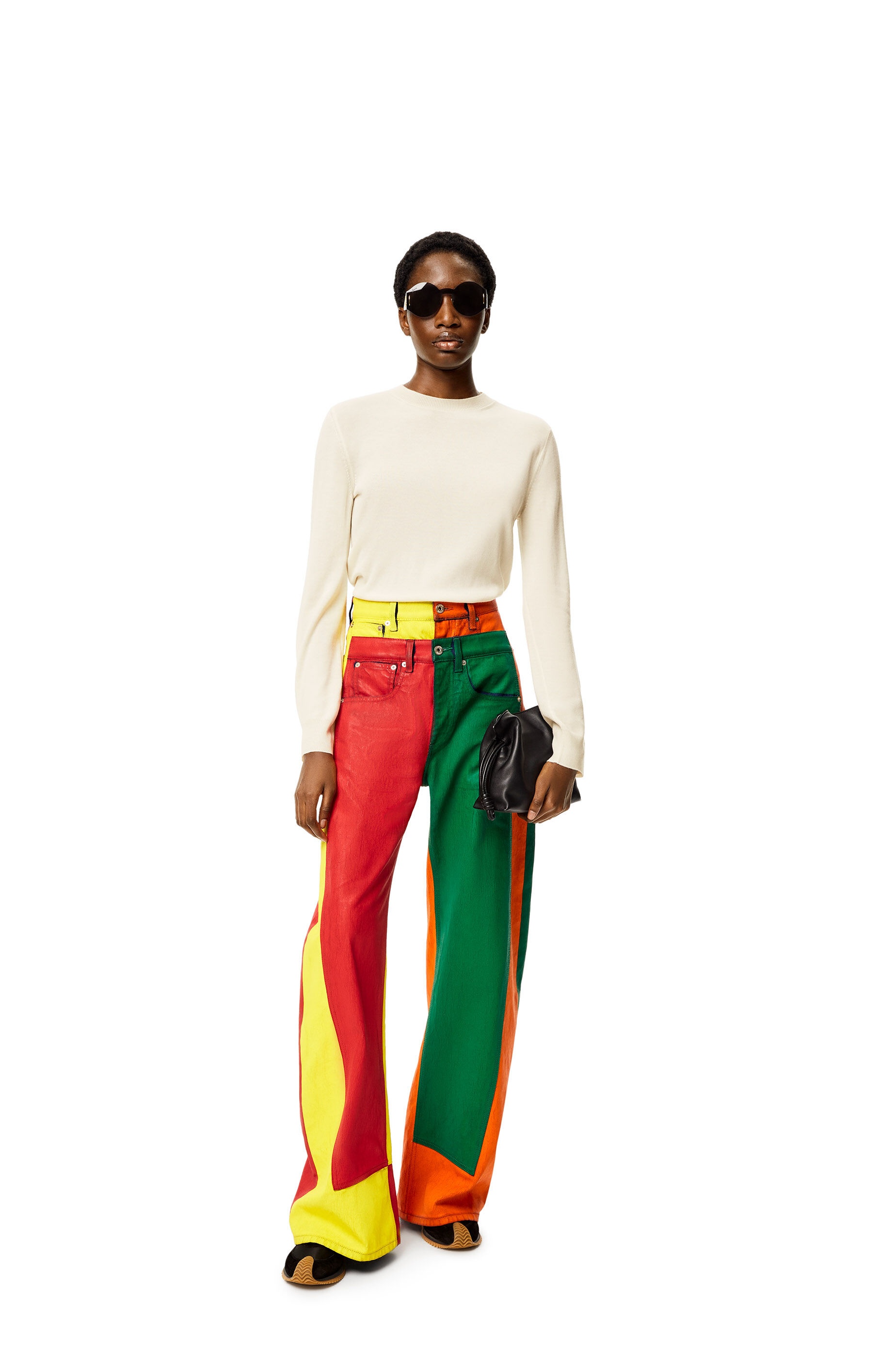 Multicolour patchwork jeans in denim - 2