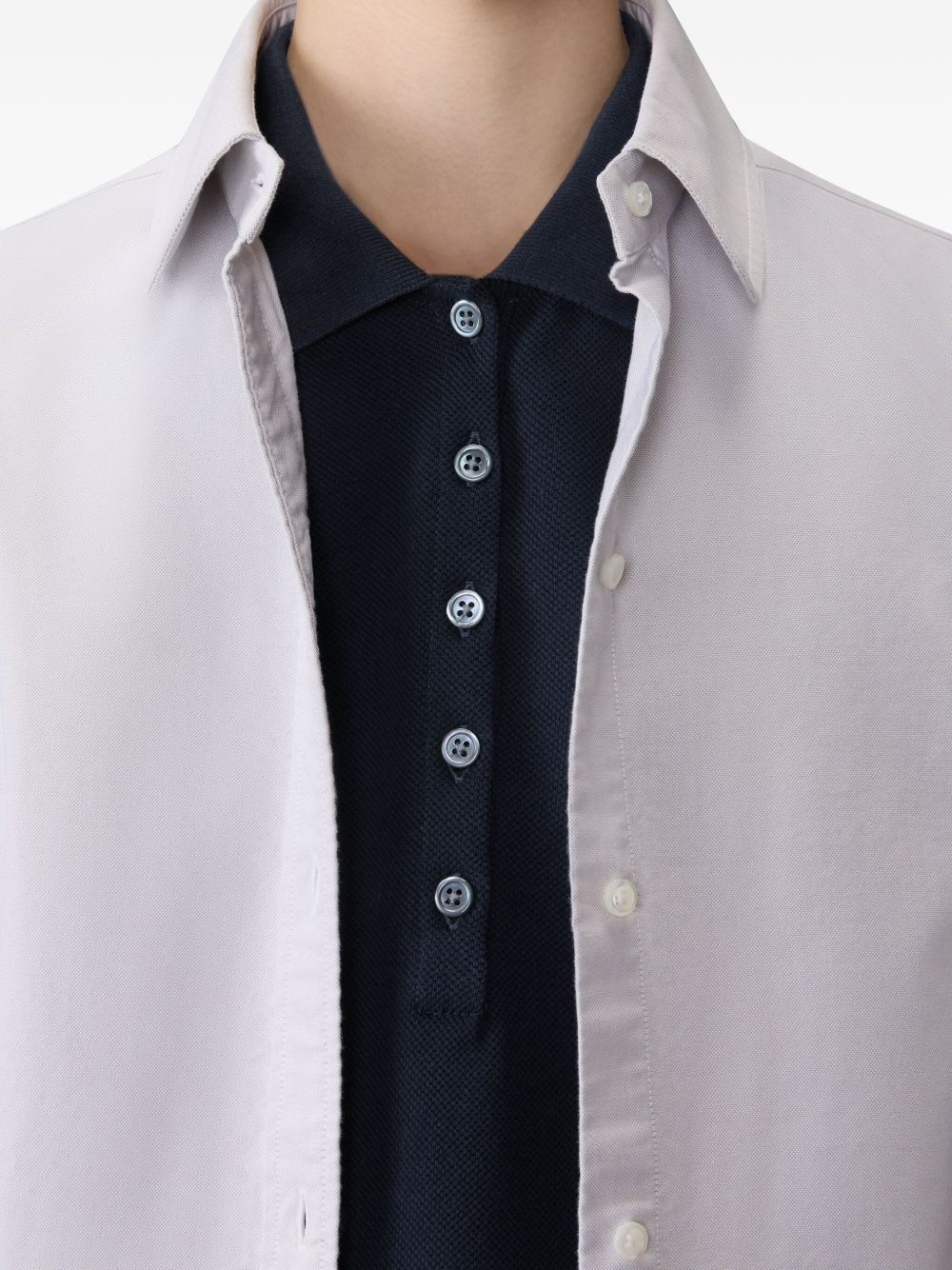 four-bar striped rib-cuffs polo top - 5