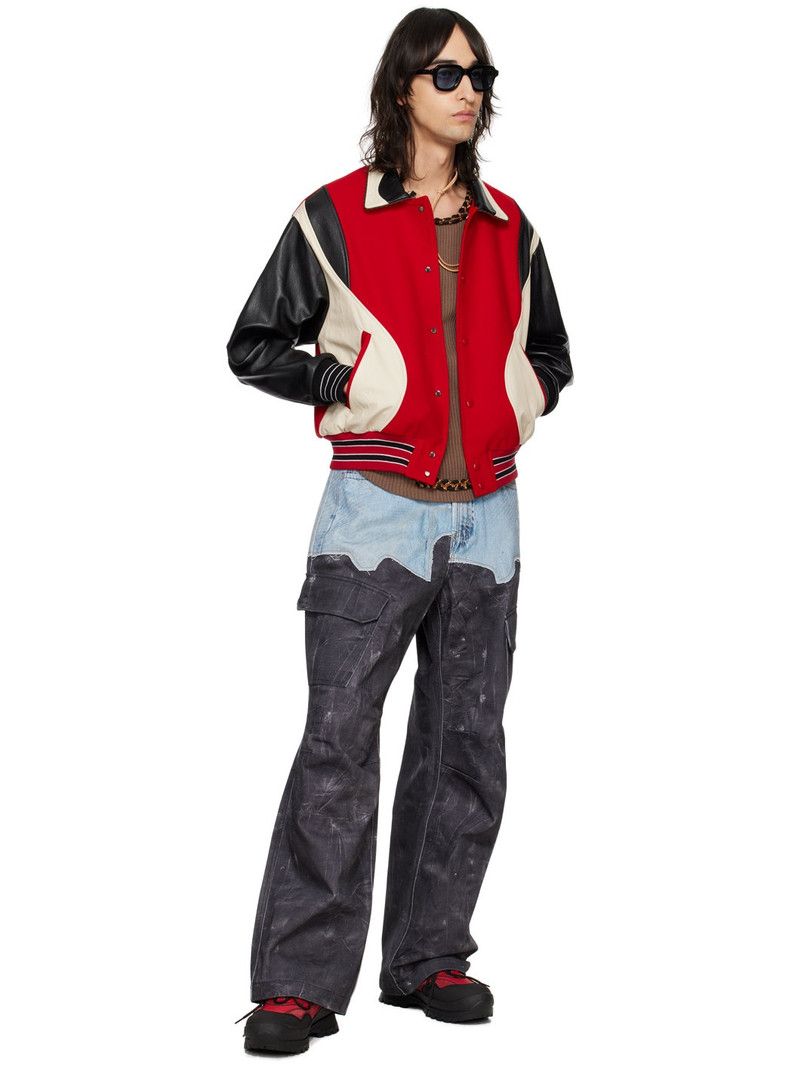 Andersson Bell Blue & Black Printed Denim Cargo Pants outlook