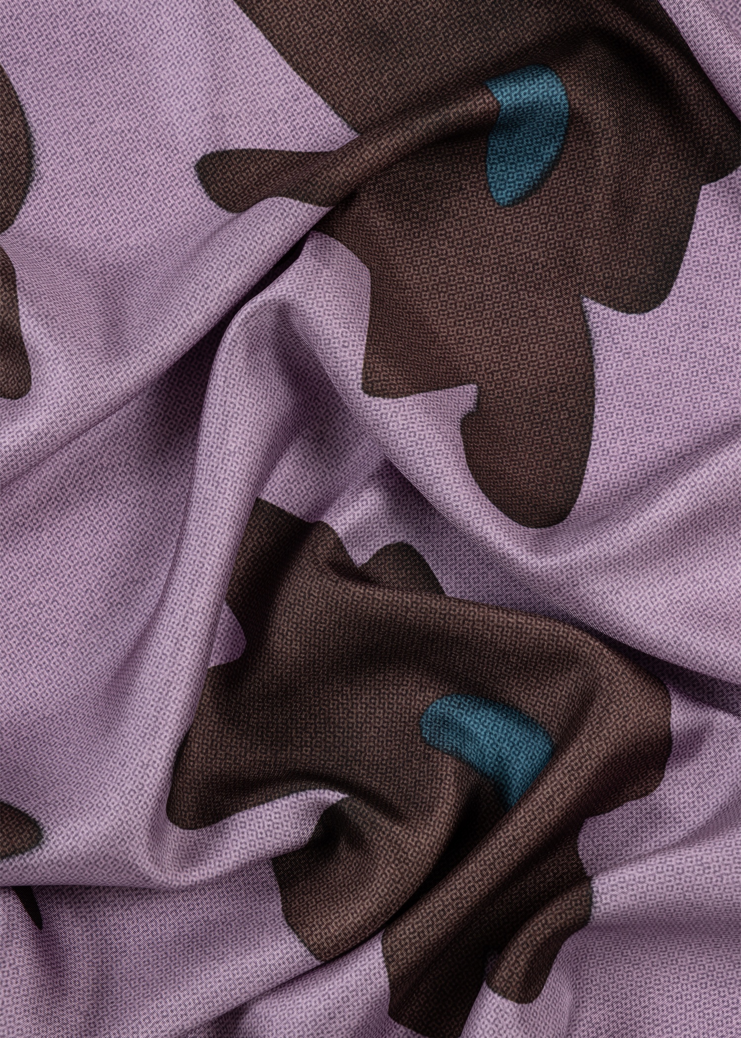 Women's Purple Silk 'Big Flower' Scarf - 4