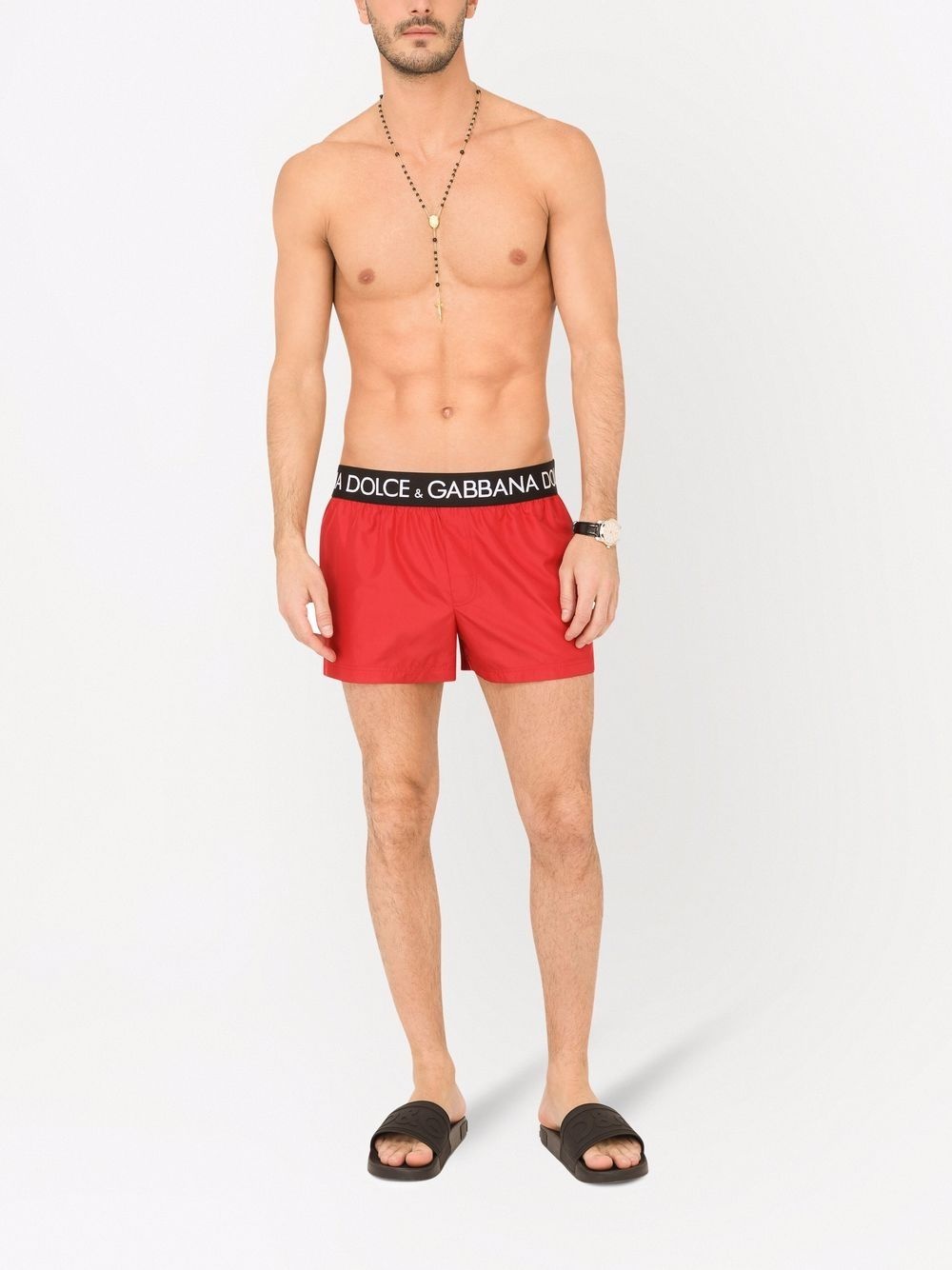 logo-waistband swim shorts - 2