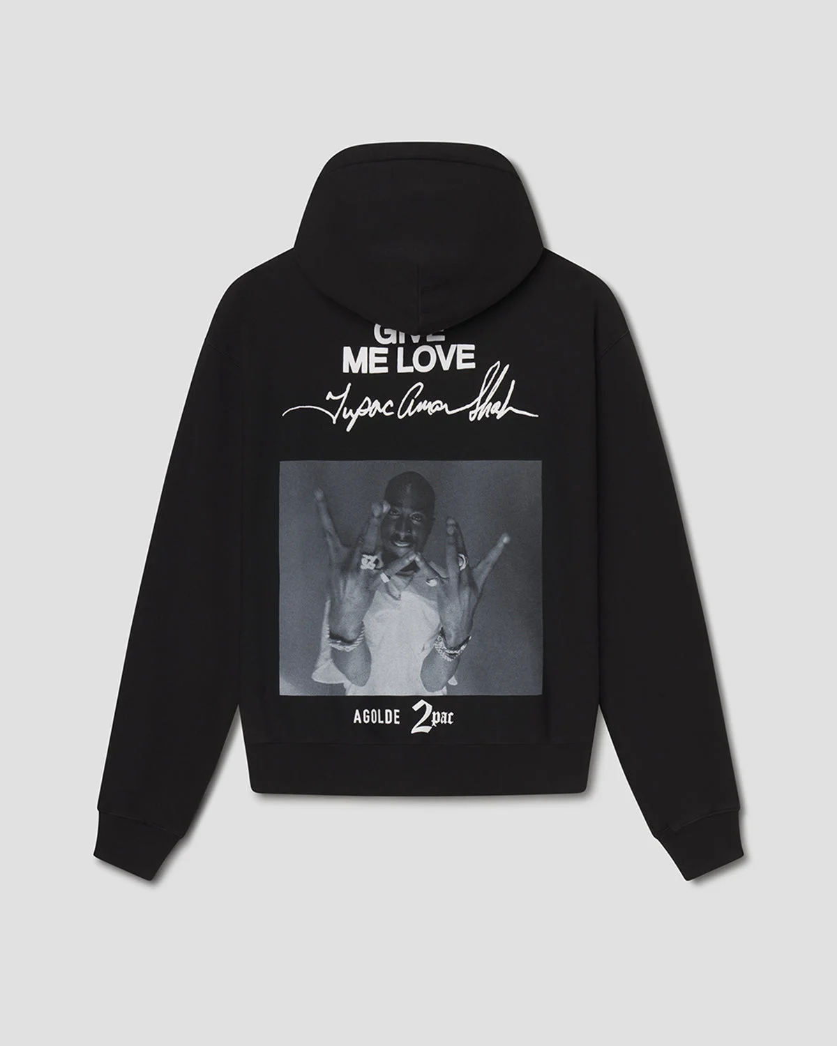 AGOLDE X TUPAC DOUBLE WEST HOODIE IN BLACK - 1