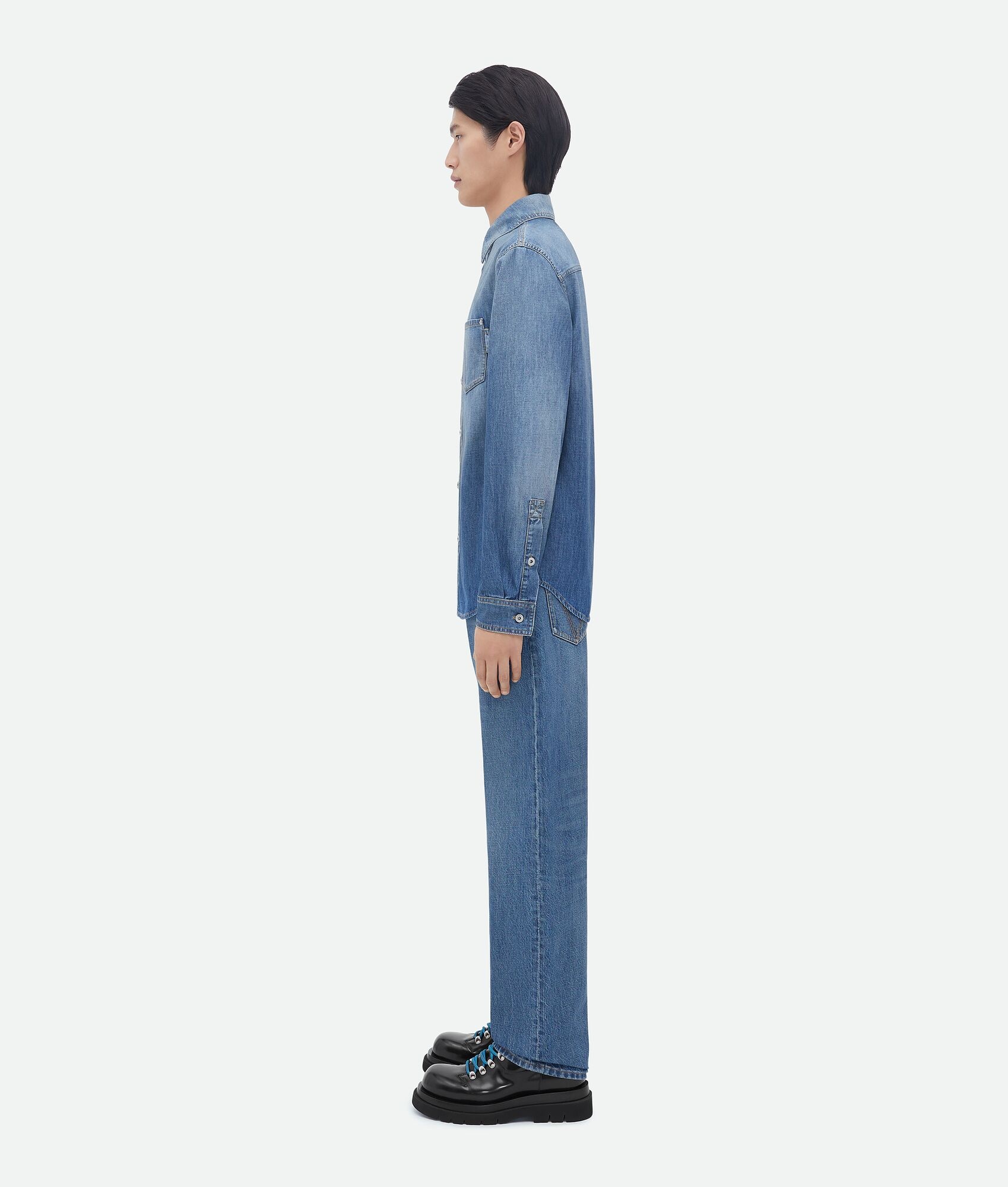 light washed denim shirt - 2