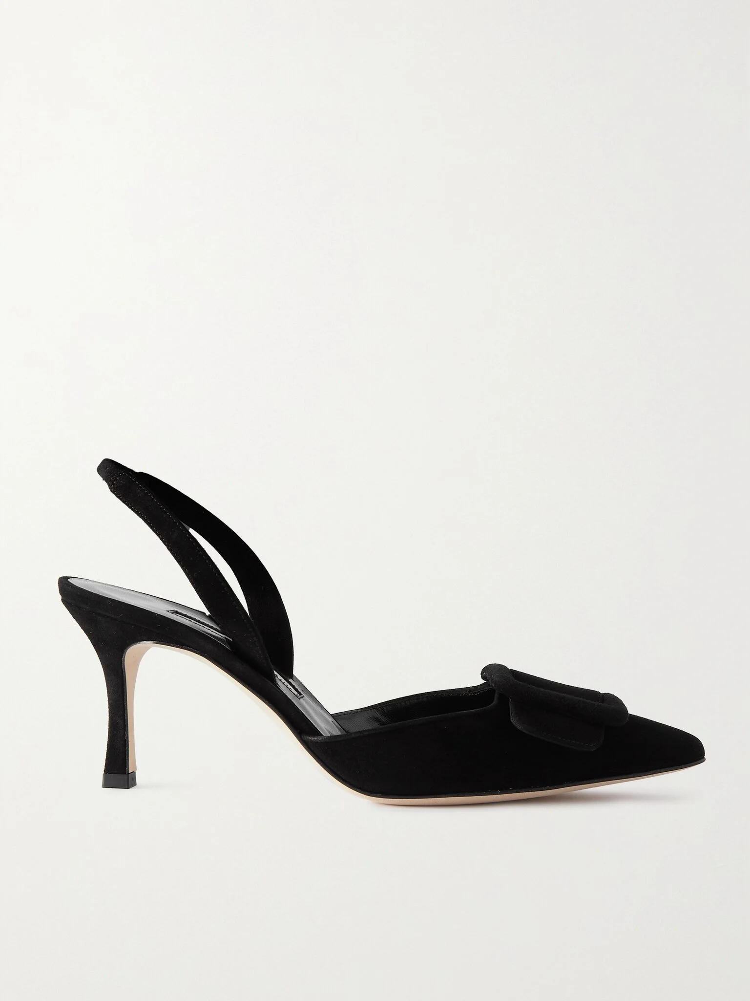 Maysli 70 buckled suede slingback pumps Black - 1