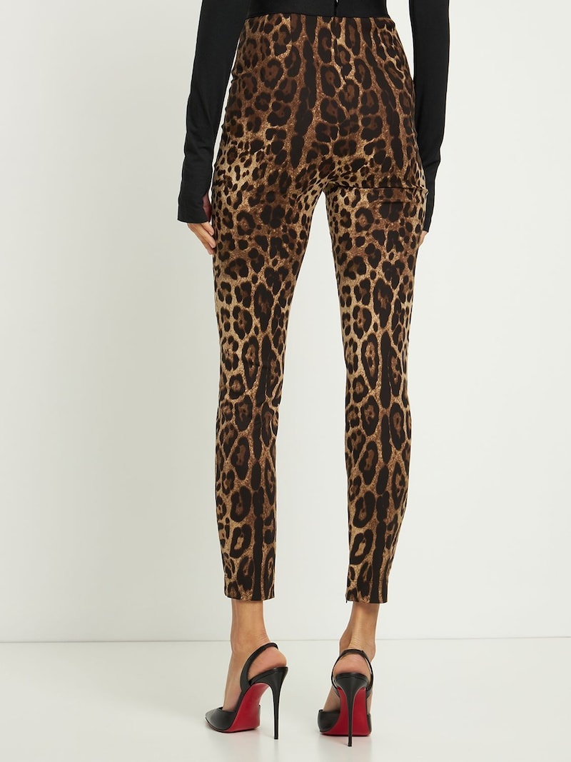 Leopard print jersey leggings - 3