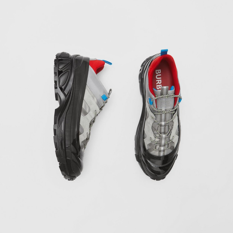 Burberry Nylon and Suede Arthur Sneakers outlook