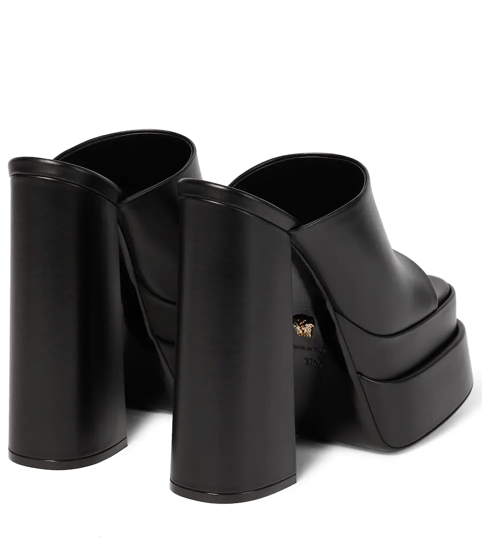 Leather platform sandals - 3