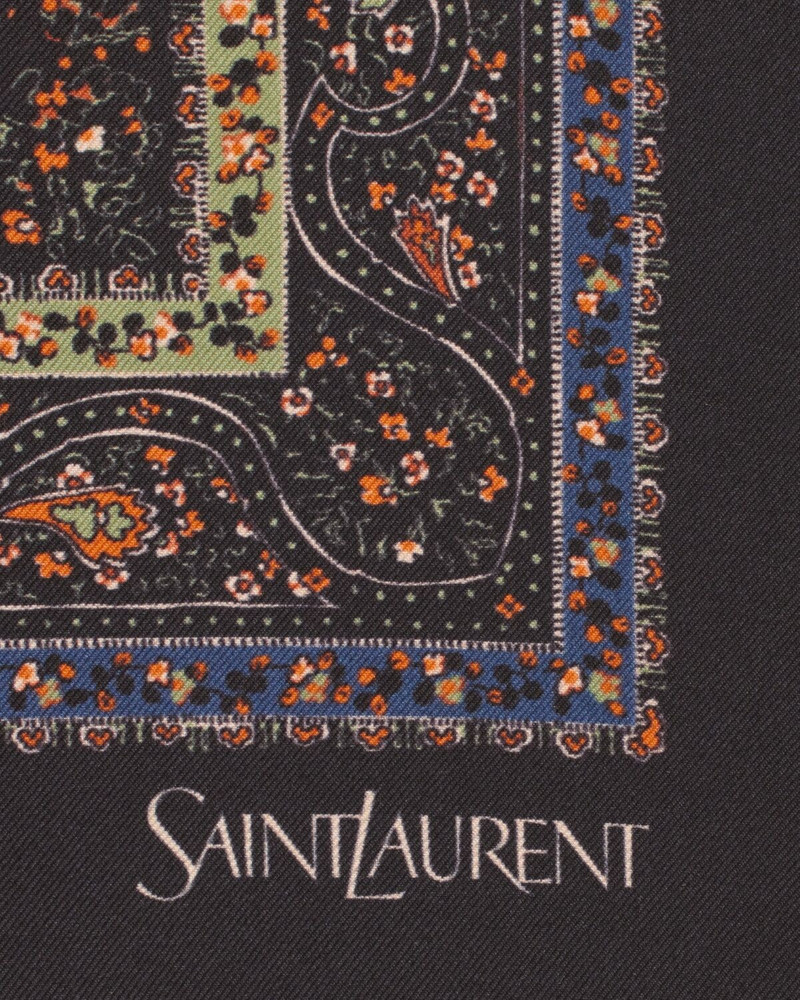 SAINT LAURENT SQUARE SCARF IN PAISLEY SILK TWILL outlook