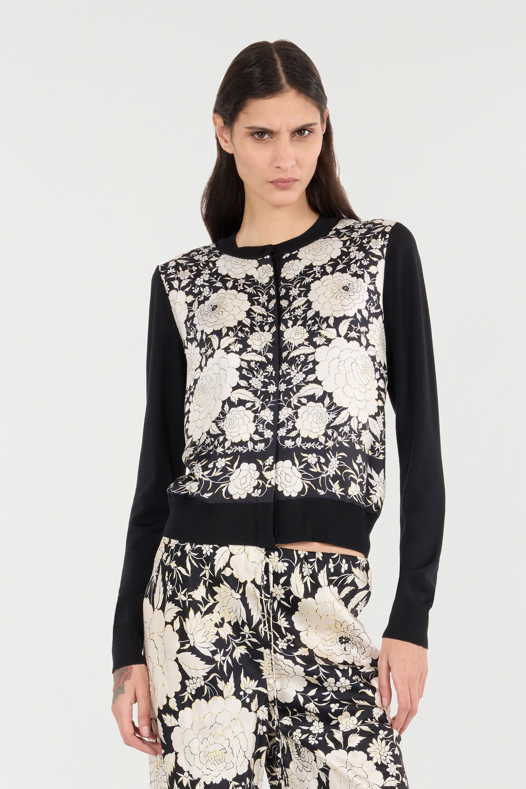 Silk-Blend Cardigan With Flowers - 3