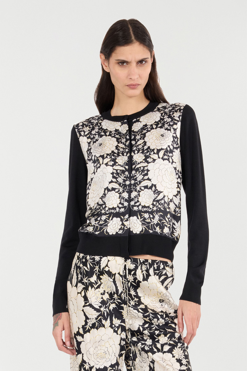 Silk-Blend Cardigan With Flowers 3
