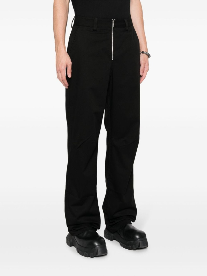 zip-up cotton loose-fit trousers 3