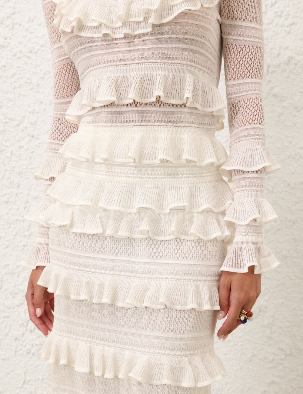 ILLUMINATE LACE FRILL SKIRT - 5