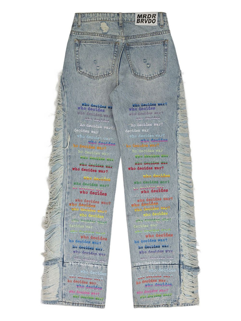 WHO DECIDES WAR Roygbiv distressed jeans outlook