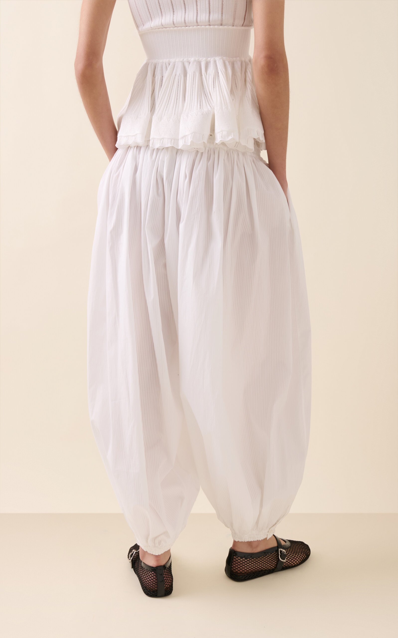 Alaïa Drop-Rise Cotton Balloon Pants white | modaoperandi