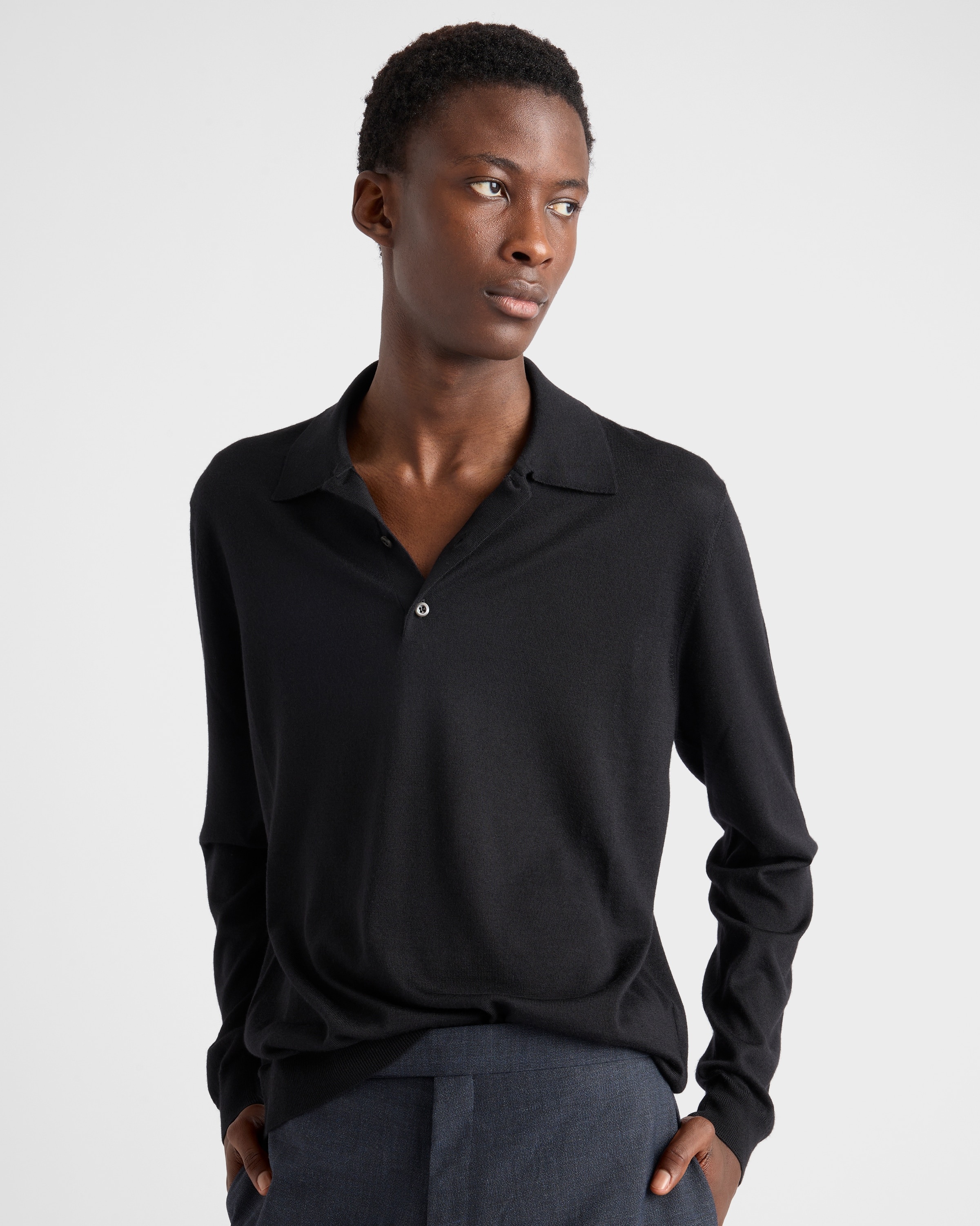 Cashmere and silk polo shirt - 3