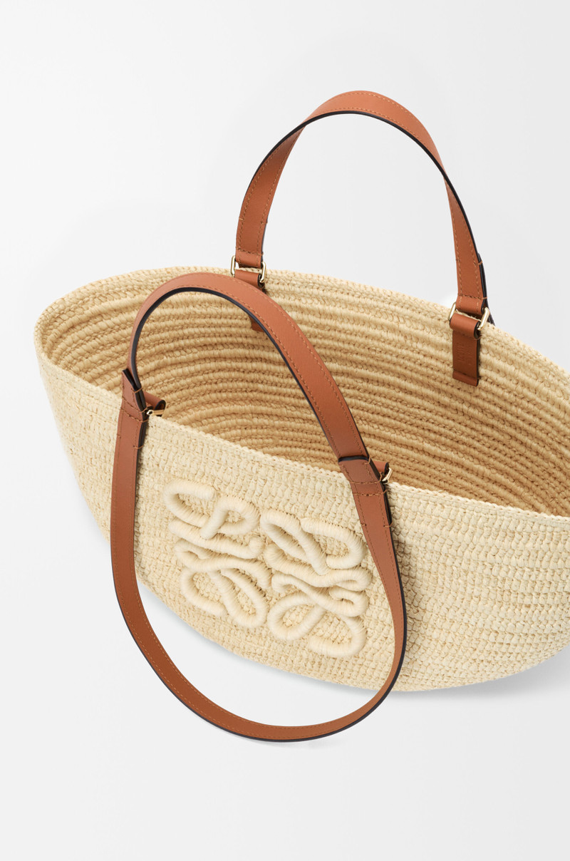 Medium Eclipse basket in raffia and calfskin 7
