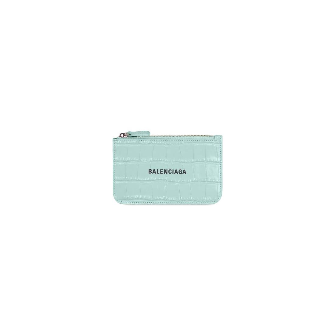 Women's Cash Large Long Coin And Card Holder Crocodile Embossed in Mint - 1