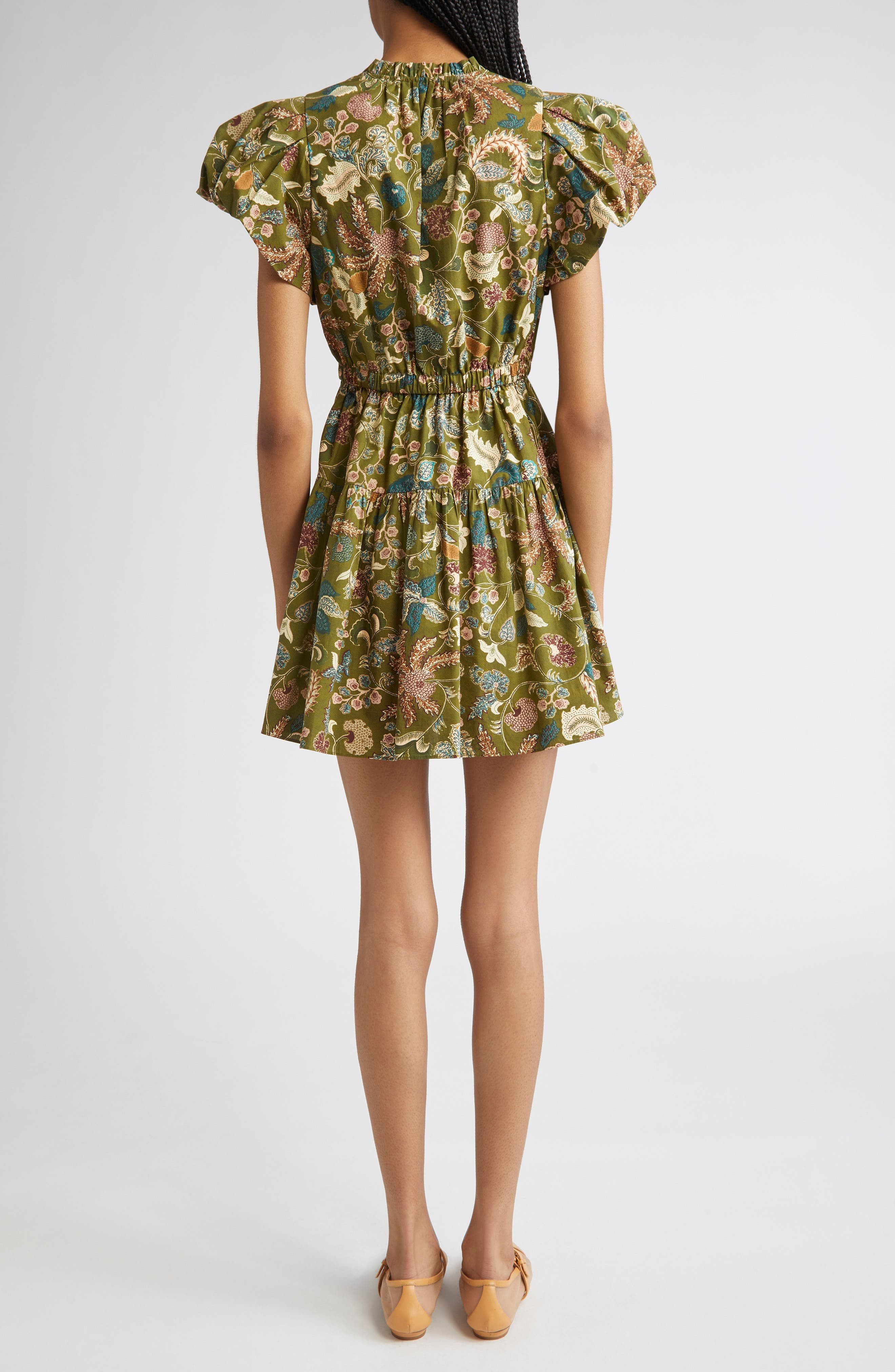 Ulla Johnson Izel Floral Print Minidress in Lichen at Nordstrom - 2