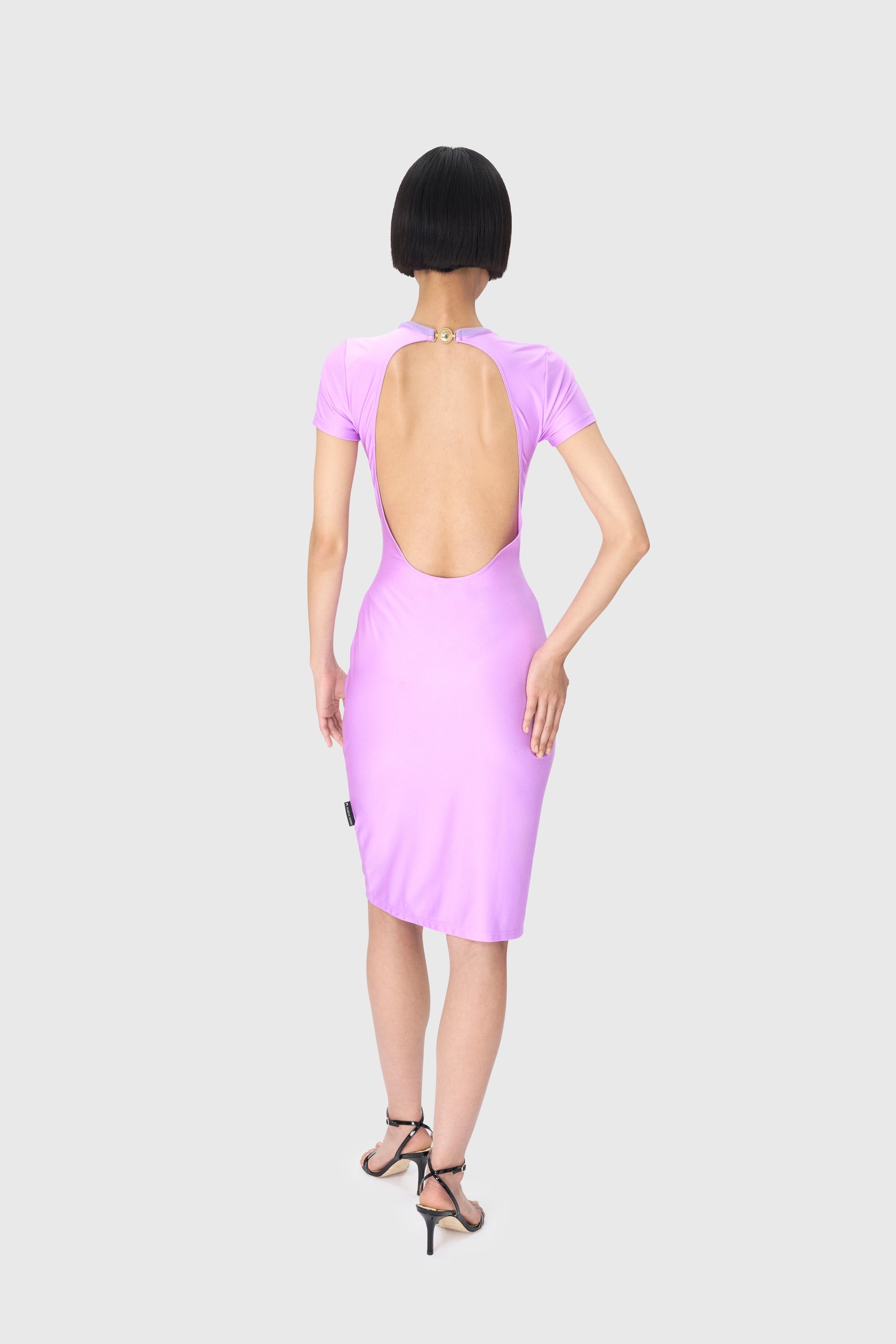 Draped Jersey Open Back Dress - 5