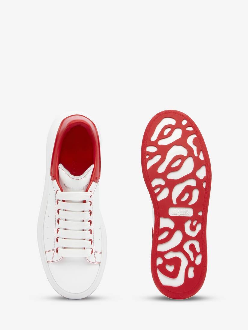Men's Oversized Sneaker in White/lust Red - 4