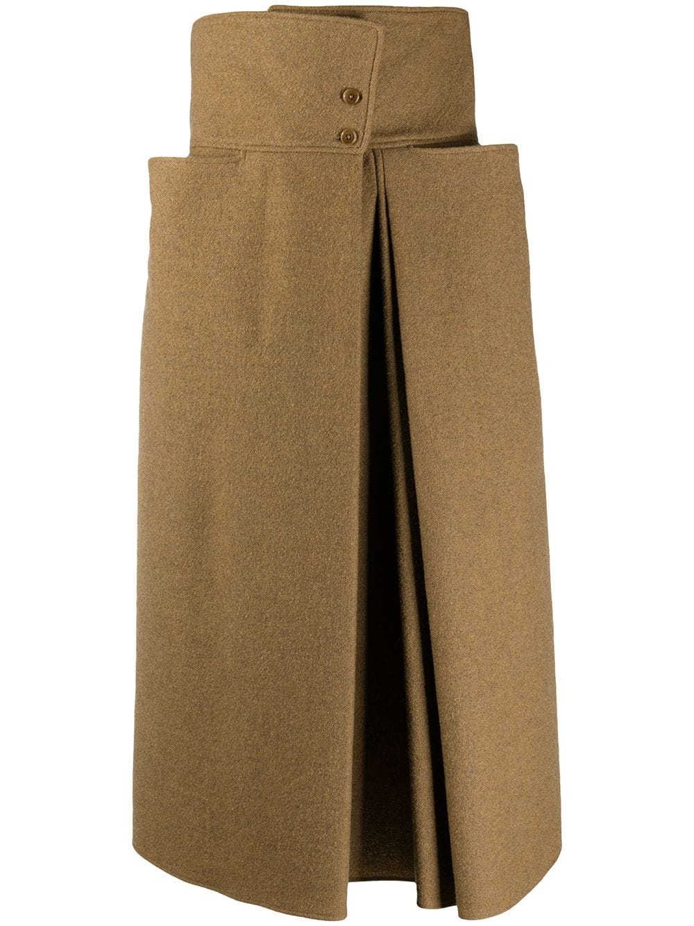 high-waisted side vent skirt - 1