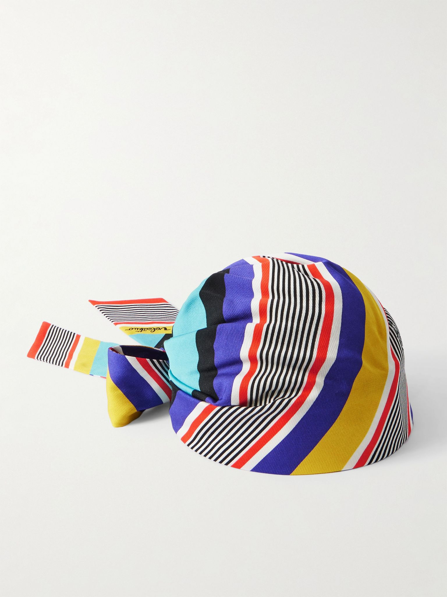 Escape striped silk and cotton-blend headband Purple - 1