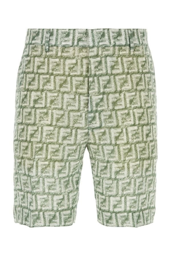 Fendi Man Printed Linen Bermuda Shorts - 1