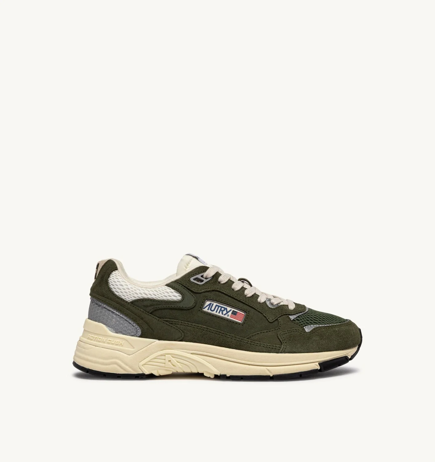 HYPERWAY SNEAKERS IN MARSHMALLOW AND SAGE SUEDE AND MESH - 1