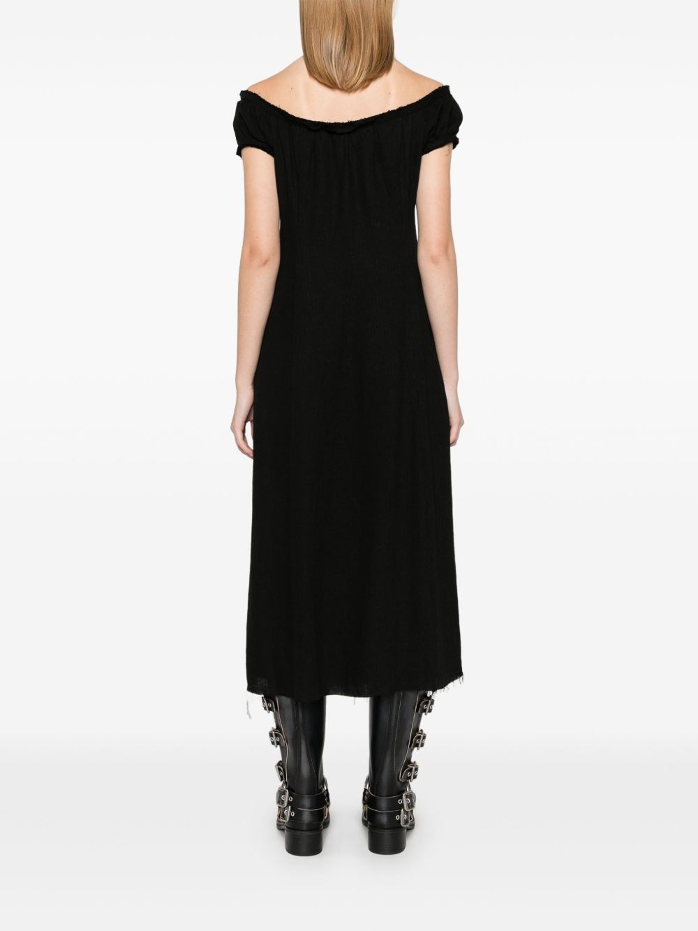 frayed midi dress - 4
