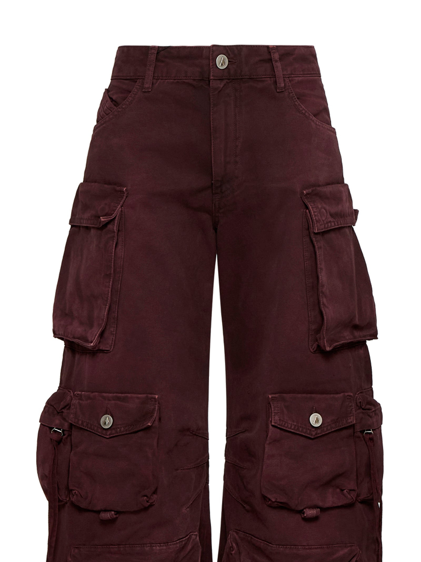 Burgundy denim ''Fern'' multi-pocket jeans - 3