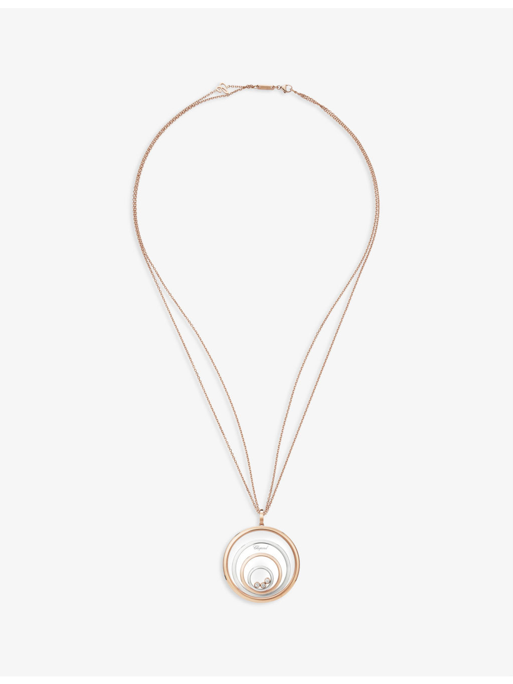 Happy Spirit 18ct white-gold, 18ct rose-gold and 0.28ct brilliant-cut diamond pendant necklace - 2