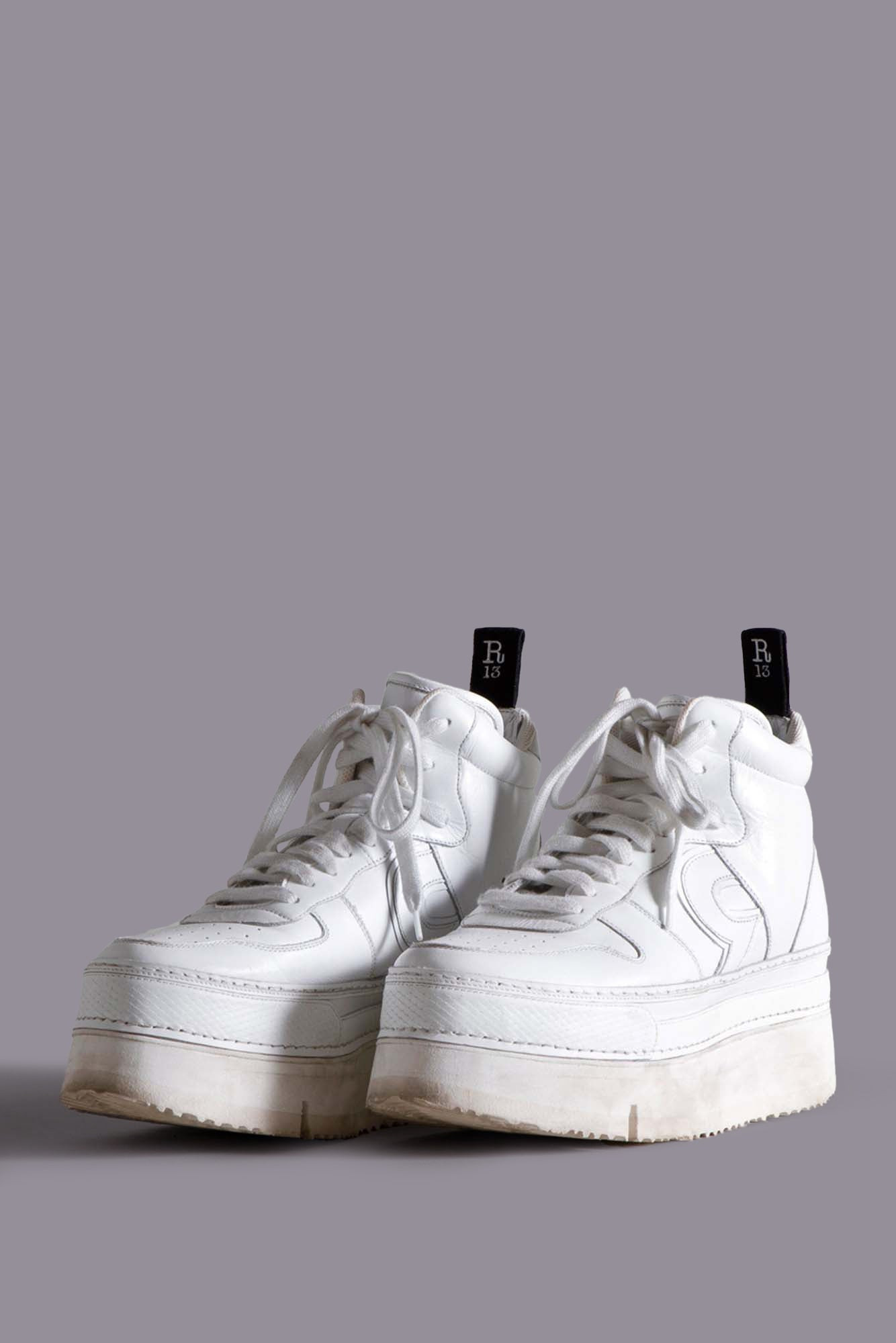 THE RIOT LEATHER HIGH TOP - WHITE LEATHER | R13 - 2