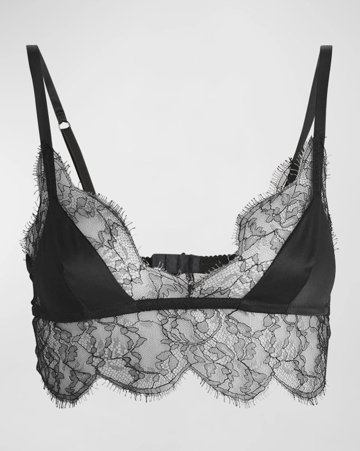 Wireless Lace & Satin Triangle Bra - 1