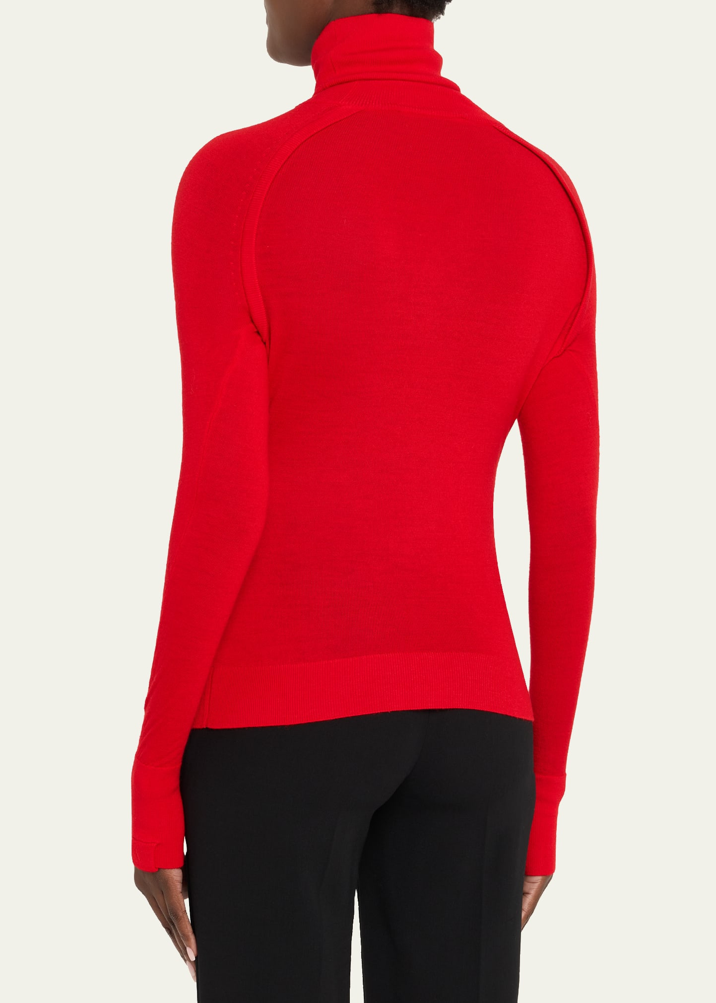 Turtleneck Raglan Long-Sleeve Sweater - 3