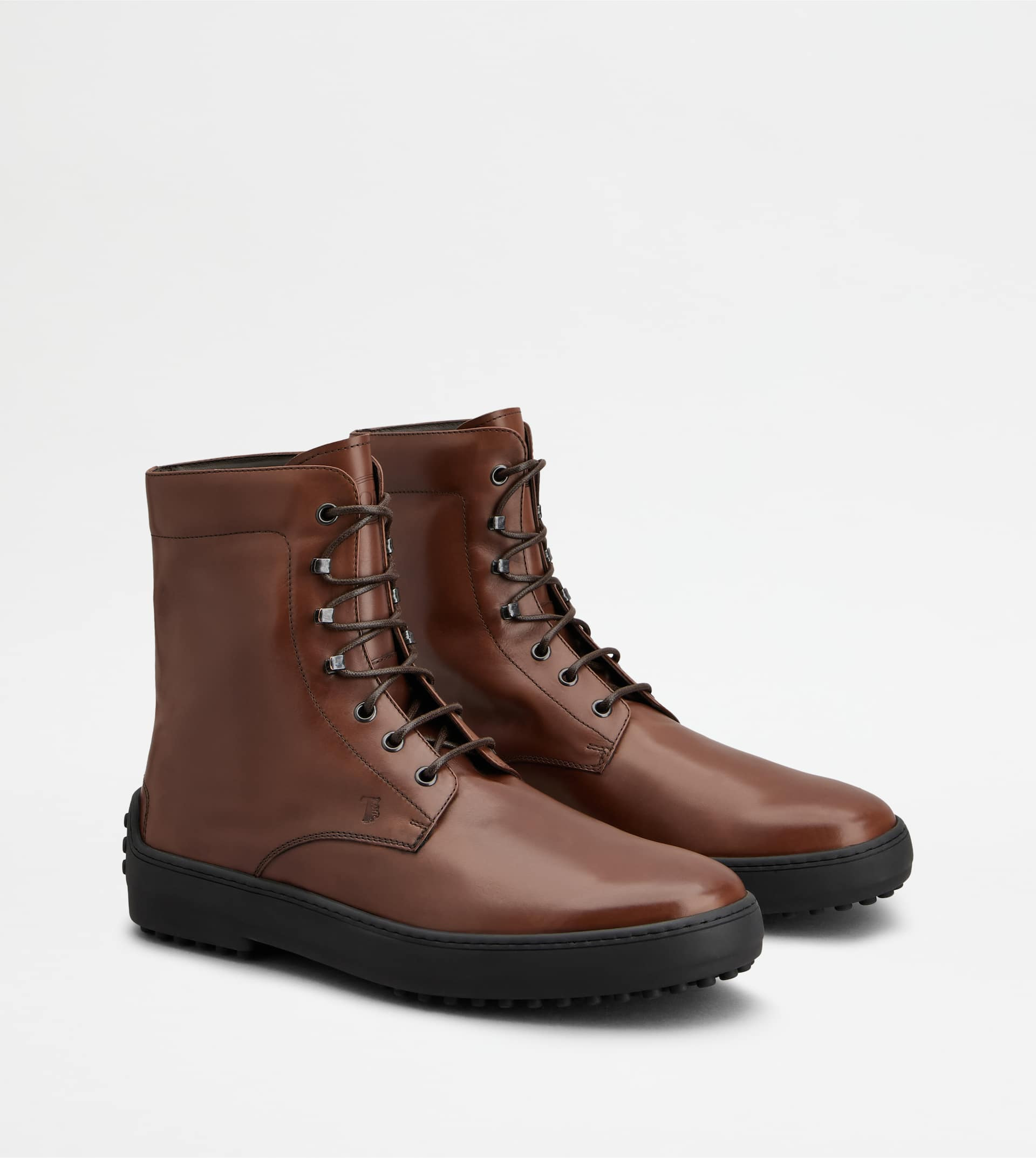 WINTER GOMMINO ANKLE BOOTS IN LEATHER - BROWN - 2