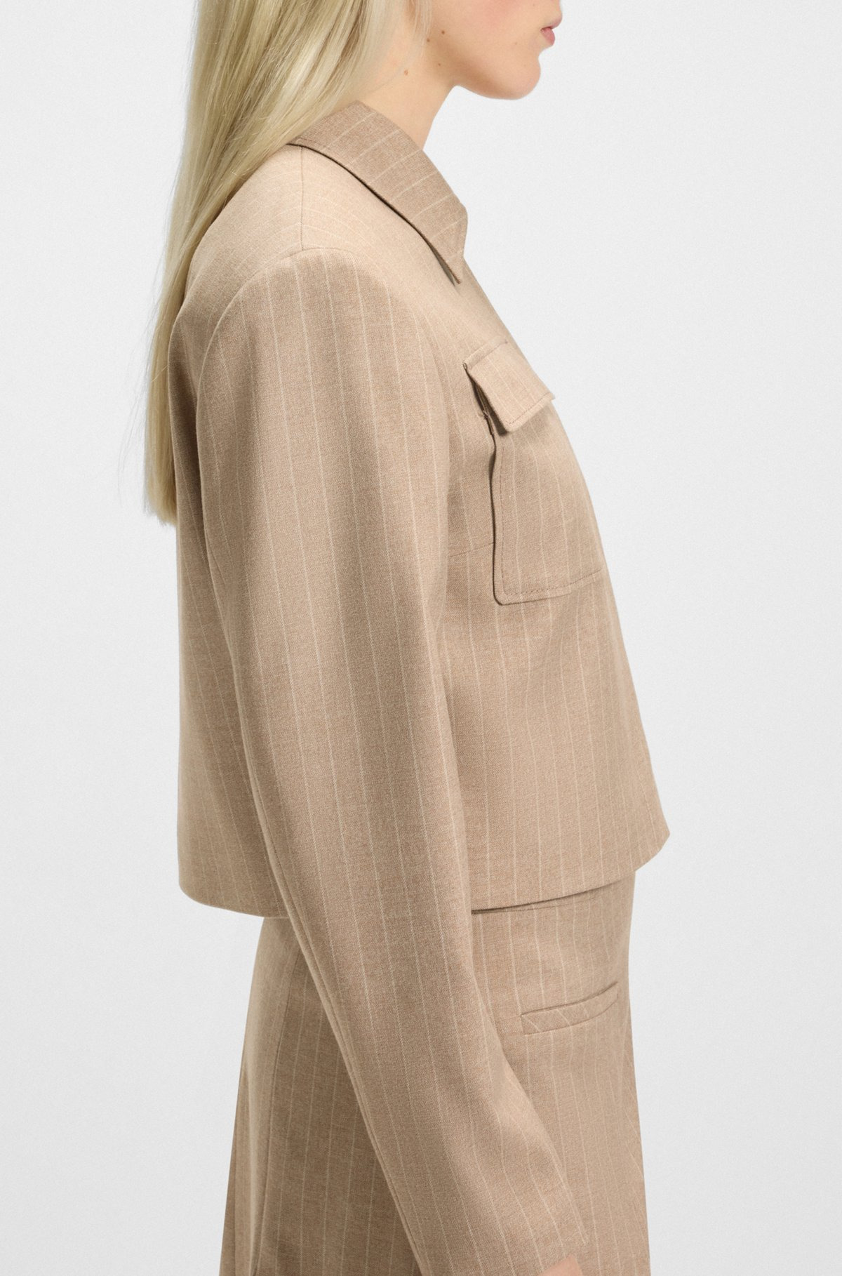 RELAXED-FIT BLAZER IN PINSTRIPE FLANNEL - 6