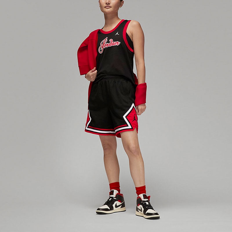 (WMNS) Nike Jordan basketball jersey 'Black/Red' DZ3370-010 - 3