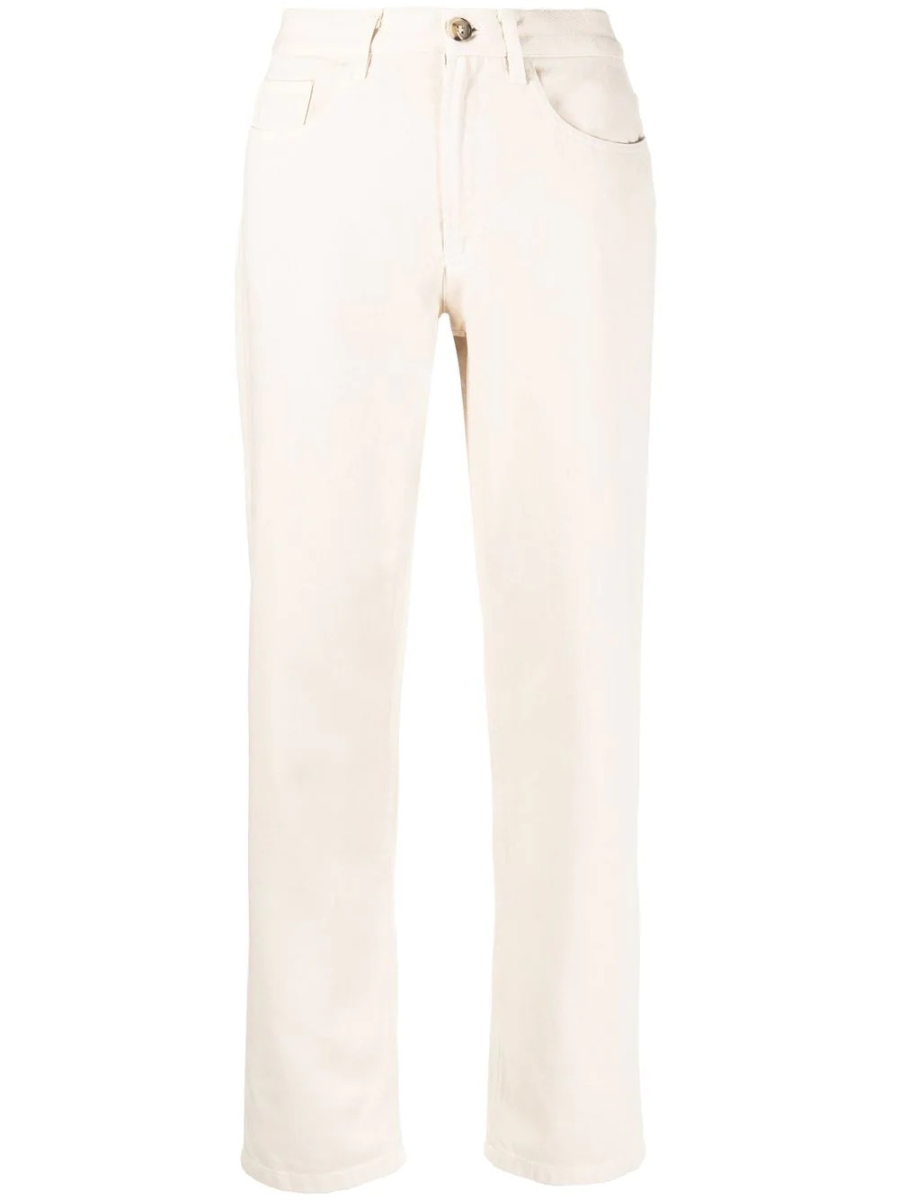 straight-leg high-waisted trousers - 1